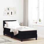 vidaXL Lit à ressorts avec matelas Noir 80 x 200 cm tissu