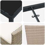 vidaXL Ensemble de salle à manger pour jardin 7 Pièces Beige polyrotin