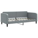 vidaXL Lit de jour avec gigogne et tiroirs gris clair 90x190 cm tissu