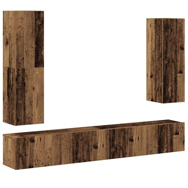 vidaXL Ensemble de meuble TV mural 4 Pièces vieux bois bois d'ingénierie