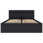 vidaXL Cadre de lit à rangement hydraulique sans matelas avec LED noir