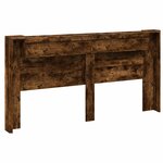 vidaXL Tête de lit Chêne fumé 200 x 16 5 x 103 5 cm Bois d'ingénierie