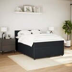 vidaXL Sommier à lattes de lit et matelas Noir 160x200 cm Velours