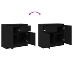 vidaXL Buffet avec tiroir chêne noir 71x35x65 cm bois d'ingénierie