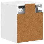 vidaXL Cabinet de chevet mural Blanc brillant 34 5 x 33 x 40 cm
