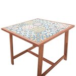 vidaXL Table à manger de jardin 88x88x75 cm plateau carrelage