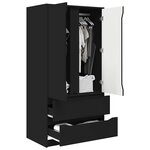 vidaXL Cabinet de salle de bain avec tiroir Noir 79 5 x 49 x 156 cm