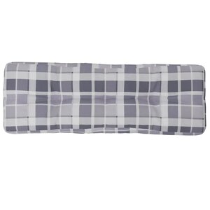 vidaXL Coussin de palette motif à carreaux gris 120x40x12 cm tissu
