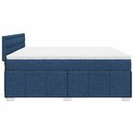 vidaXL Sommier à lattes de lit avec matelas Bleu 200x200 cm Tissu