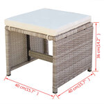 vidaXL Salon de jardin encastrable avec coussins 5 Pièces Rotin Beige