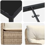 vidaXL Ensemble de salle à manger pour jardin 7 Pièces Beige polyrotin
