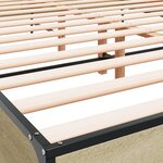 vidaXL Cadre de lit chêne sonoma 120x200 cm bois d'ingénierie et métal