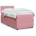 vidaXL Sommier à lattes de lit avec matelas Rose 100x200 cm Velours