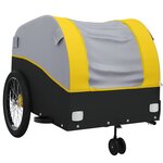 vidaXL Remorque de vélo noir et jaune 45 kg fer