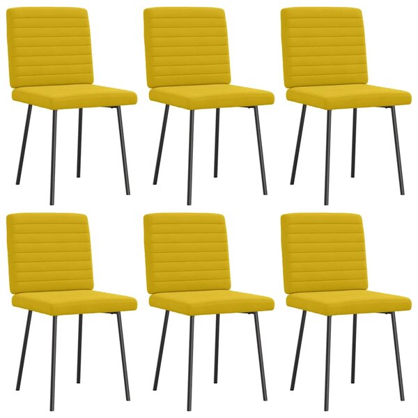vidaXL Chaises à manger lot de 6 jaune velours