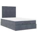 vidaXL Cadre de lit ottoman et matelas gris foncé 120x200 cm velours