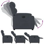 vidaXL Fauteuil inclinable électrique gris foncé velours