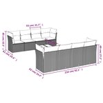 vidaXL Salon de jardin 9 Pièces avec coussins gris clair résine tressée