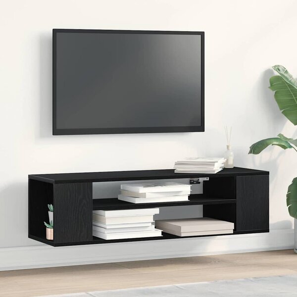 Meuble TV Noir En Acier 100,5x39x60,5 Cm - 2 Portes, 2 étagères, Support Jusqu'à 80 Kg, Design Industriel