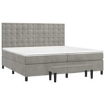 vidaXL Sommier à lattes de lit et matelas Gris clair 200x200cm Velours