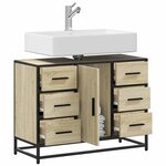 vidaXL Armoire lavabo de salle de bain chêne sonoma bois d'ingénierie