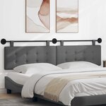 vidaXL Tête de lit suspendue Gris foncé tissu