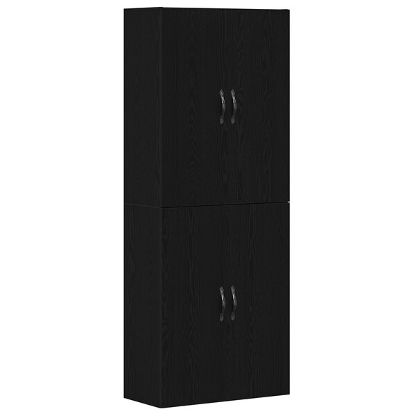 vidaXL Armoires 2 pièces en chêne noir 69 5x34x180 cm en bois composite.