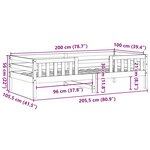 vidaXL Cadre de lit sans matelas 100x200 cm bois massif de pin