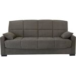 Canapé clic clac 3 places taupe avec matelas 17 cm MEGAN 223 x 96 x 103 cm
