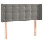 vidaXL Tête de lit avec oreilles Gris clair 93x16x78/88 cm Velours
