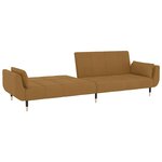vidaXL Canapé-lit à 2 places avec deux oreillers Marron Velours