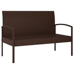 vidaXL Banc de jardin avec coussin marron 105 cm résine tressée