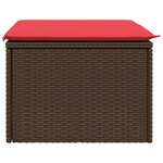 vidaXL Tabouret de jardin avec coussin Marron 55x55x37 cm Résine tressée