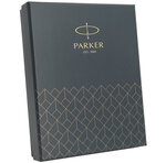 Stylo bille parker sonnet essentiel bleu  recharge noire pointe moyenne  coffret cadeau + porte-cartes noir