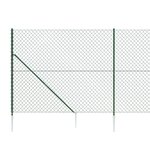 vidaXL Clôture à mailles losangées avec piquet d'ancrage vert 2x10 m