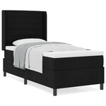 Lit à ressorts vidaXL avec matelas noir 100x200 cm en tissu
