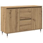Buffet vidaXL avec portes et tiroirs Chêne Artisan 101 5x35x70 cm