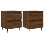 vidaXL Tables de chevet 2 Pièces chêne marron 40x35x50 cm bois ingénierie