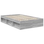 vidaXL Cadre de lit Gris Sonoma 120 x 200 cm Pin massif