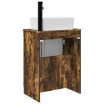 vidaXL Meuble de salle de bain avec évier Chêne fumé 54 x 35 x 83 cm
