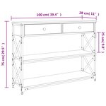vidaXL Table console sonoma gris 100x28x75 cm bois d'ingénierie