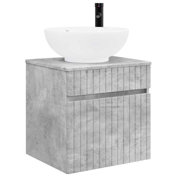 vidaXL Meuble de lavabo mural Gris béton 49 x 44 5 x 66 5 cm