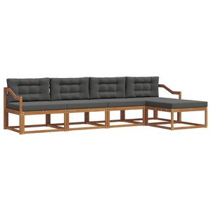 vidaXL Ensemble de canapés d'extérieur 5 pc Naturel et Anthracite