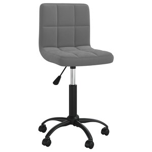 Chaise fauteuil siège pivotante de bureau informatique étude foncé velours gris 02_0024134