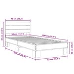 vidaXL Cadre de lit sans matelas sonoma gris 90x200 cm