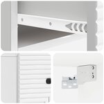 vidaXL Cabinet de chevet mural 2 Pièces Blanc brillant 34 5 x 33 x 20 cm