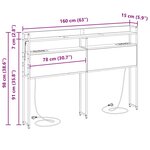 vidaXL Tête de lit de rangement Chêne noir 160 cm Bois d'ingénierie