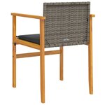 vidaXL Chaises de jardin coussins lot de 2 gris résine tressée et bois
