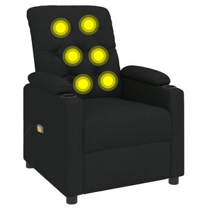 vidaXL Fauteuil de massage Noir Tissu