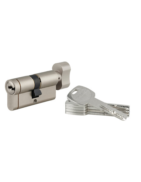 THIRARD - Cylindre à bouton Transit 1  30Bx30mm  nickelé  5 clés - THIRARD